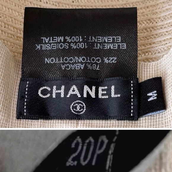 CHANEL Cream Hat with Green Band - Picture 7 of 8